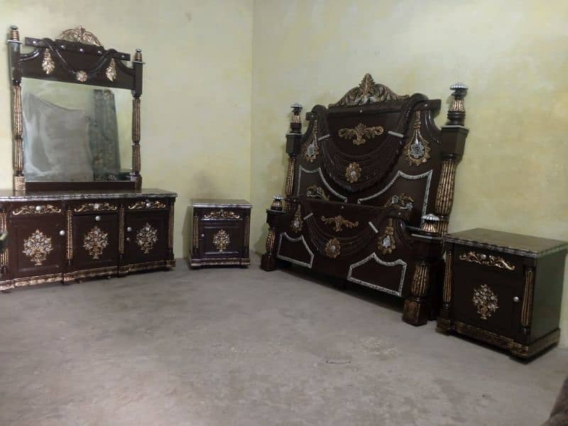 complete bed set solid wooden brand new for sale in Lahore 0