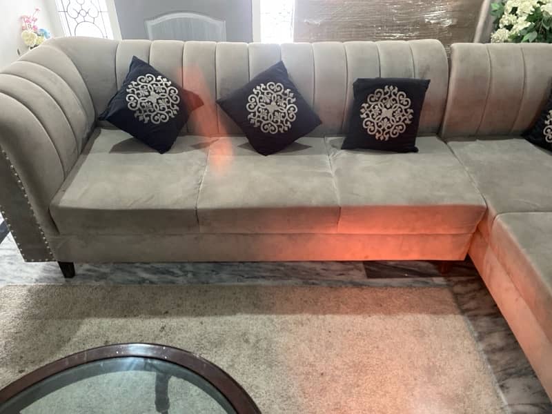 Grey  L Shaped Sofa 0