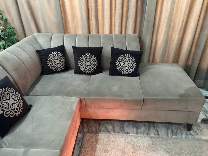 Grey  L Shaped Sofa 1