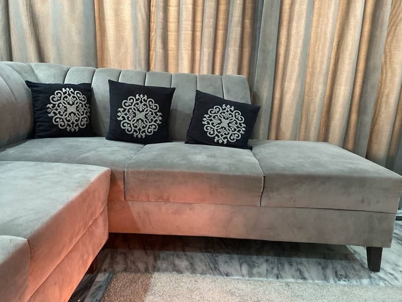 Grey  L Shaped Sofa 2