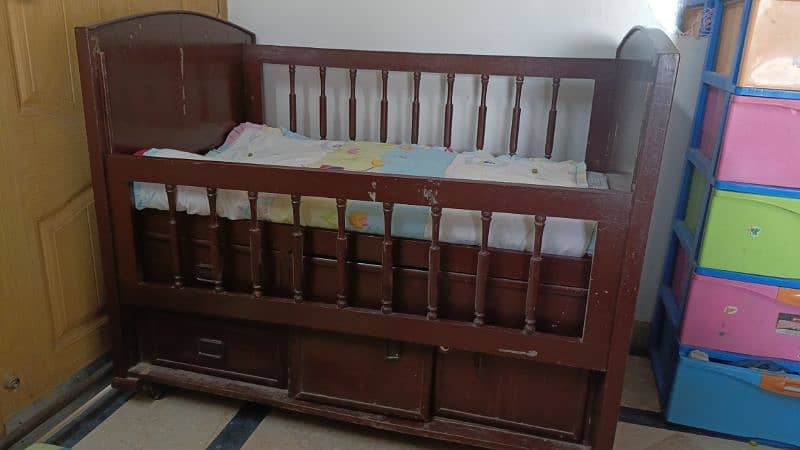 Solid wood baby cot for sale 3