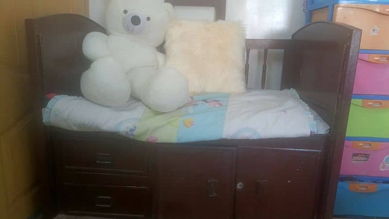 Solid wood baby cot for sale 4