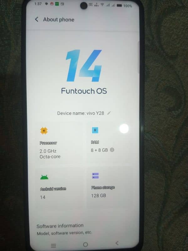Vivo Y28, 8GB , 128 GB, 6000Mah Battery, in very neat and clean . 6