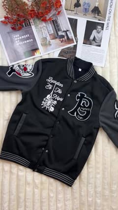 Men's Trendy Embroidered Letter Varsity Jacket