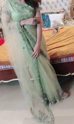 light sea green net saree small size