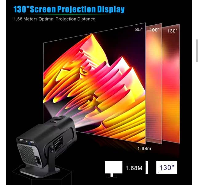 Hd projector HY320 Mini Projector android multimedia 4K 8K Cinema 4