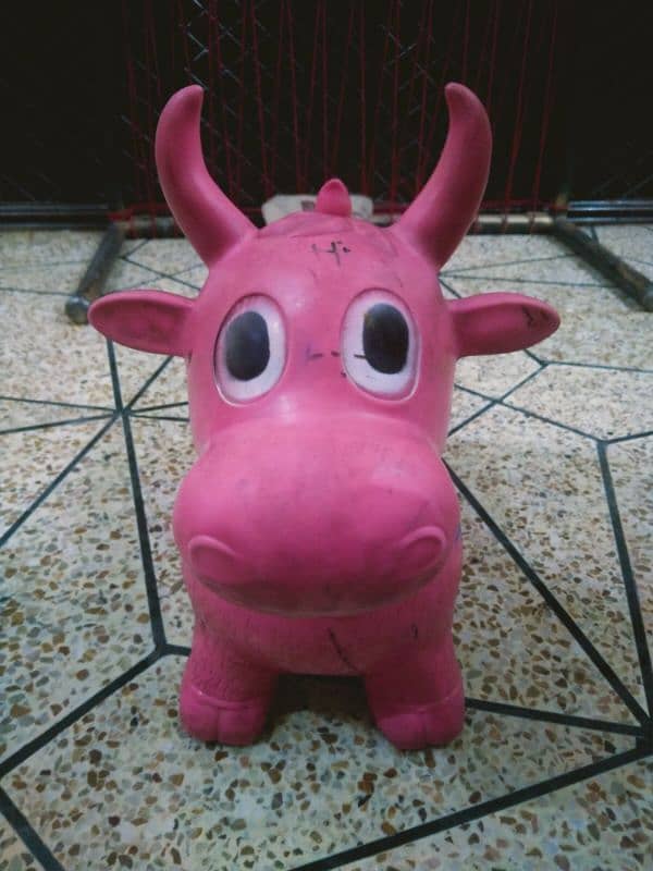 pink happy bouncing cow 1