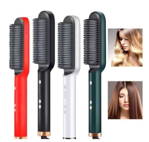 hair straightener brush hair brush electric 0