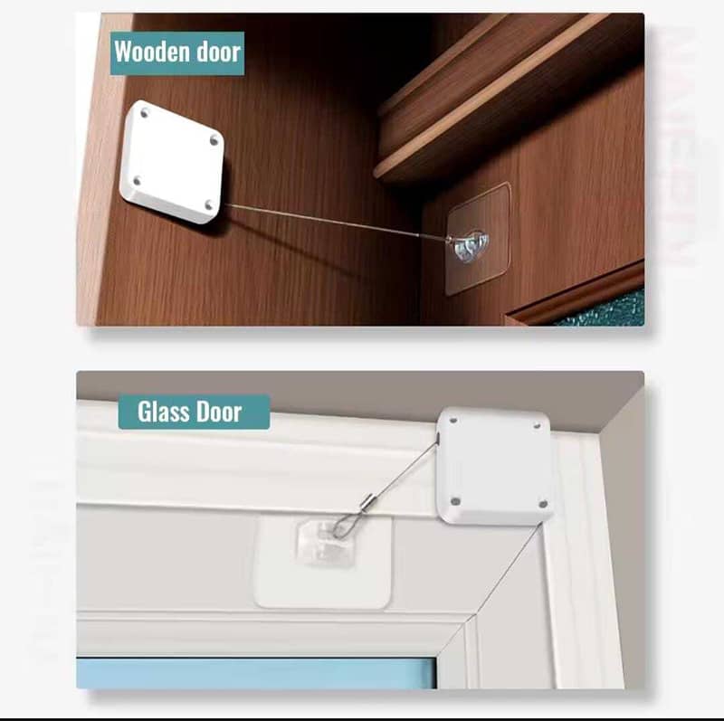 Automatic Door Closer Closing Sliding Latch Kit 1