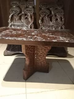 African chairs with table