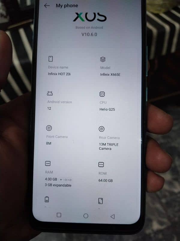 Infinix Hot20i 4+3 Ram 64 gb 5