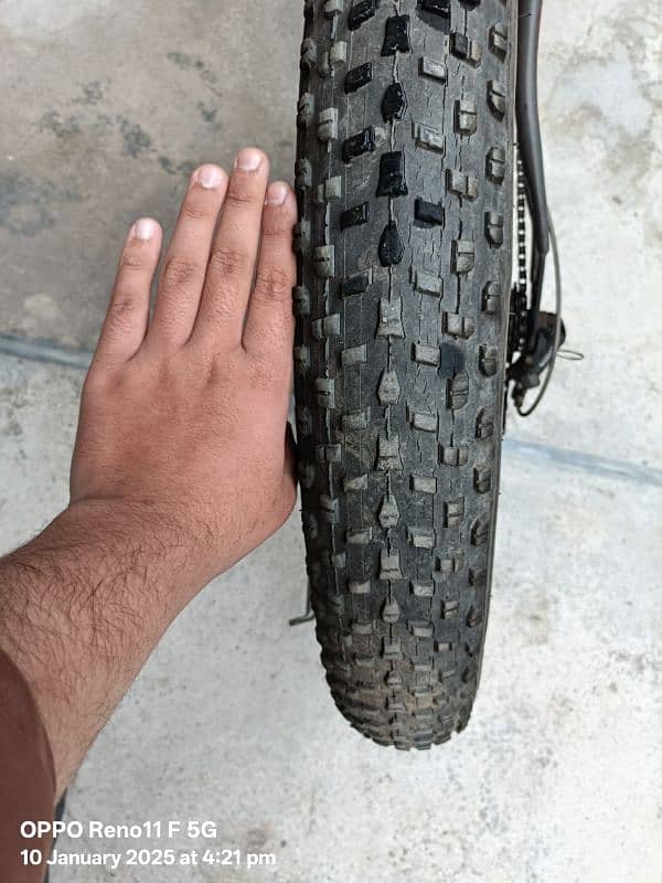 Fat bike with gears and disk brakes, shocks absorbers, speedometer 3