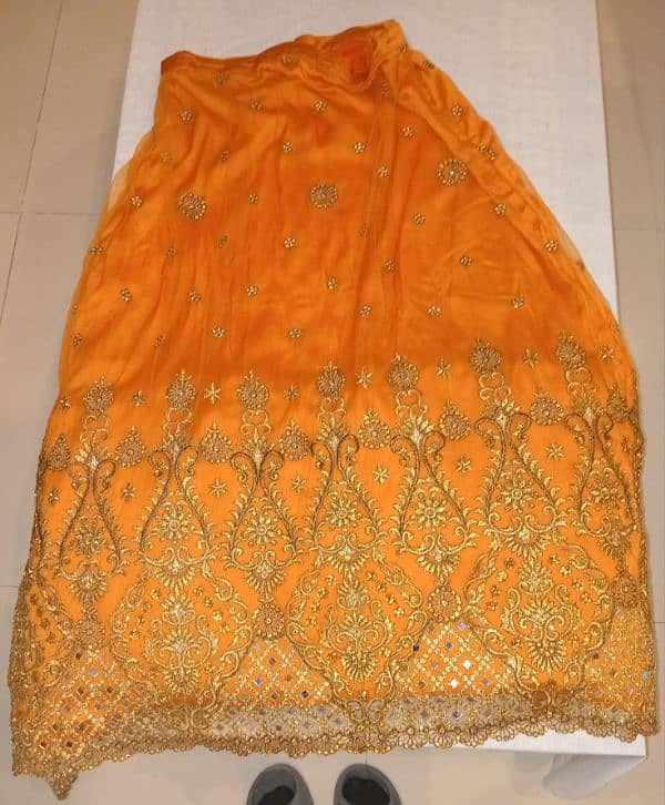 Net Fancy Lehenga [orange colour]. 1