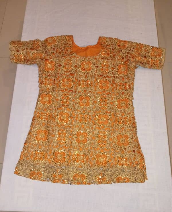 Net Fancy Lehenga [orange colour]. 2