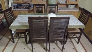 large size glass dining table with 6 chairs