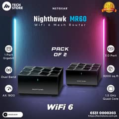 Netgear WiFi 6 Nighthawk MR60 Mesh Router Pack of 2 (Branded Used)