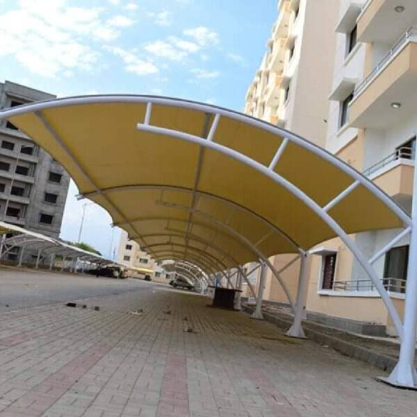 Tensile Shades in Pakistan - Wall mounted shed - Car Park - Marquee 3