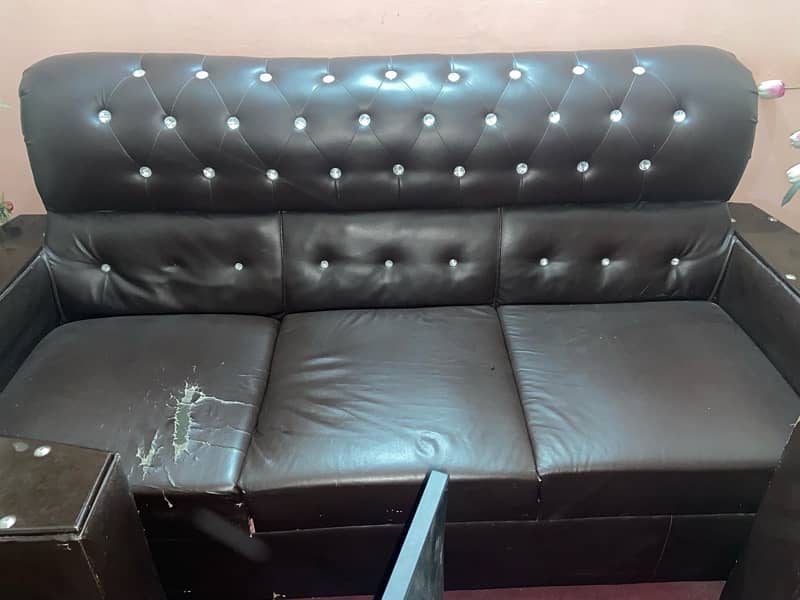 SIX SEATER REXINE SOFA SET - 6 SEAT 2