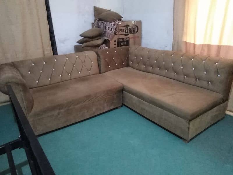 L shape Conner 5 seater sofa set 5