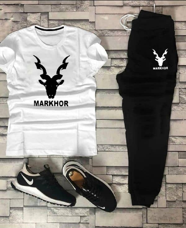 White & black markhor printed  For Men & Boys - Soft & Comfy Fabric 0