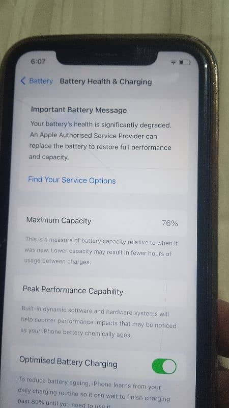 iphone 11 76 battery health 10/7 co condition 1