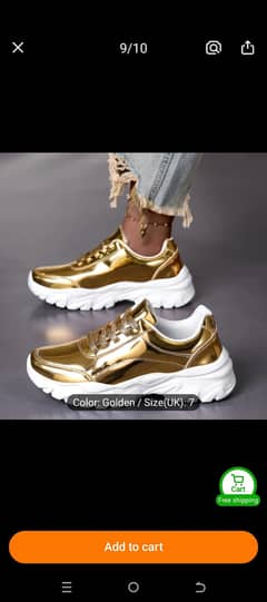 New Golden Sneakers - Fashionable