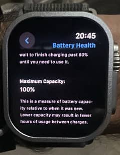 apple Watch ultra 2 ;100℅ battery health in apple warranty ma