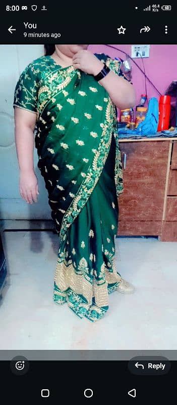 Saree Golden Green color 0