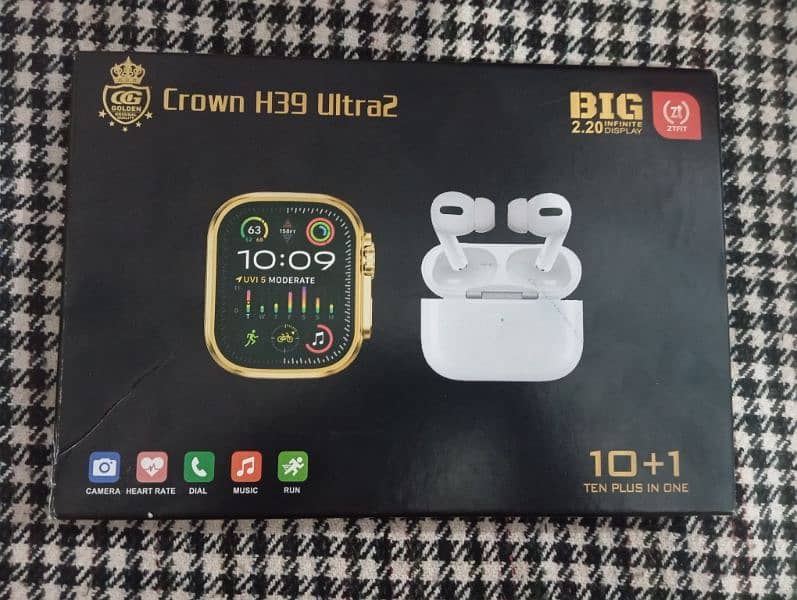 Crown H39 ultra 2 ,7 straps with earbuds Smart Watch 0