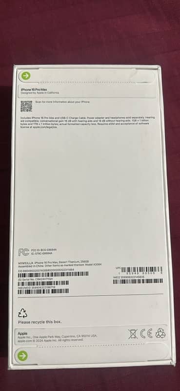 iPhone 16 Pro Max Sand Desert 256GB (American LLA) – Brand New NON PTA 1