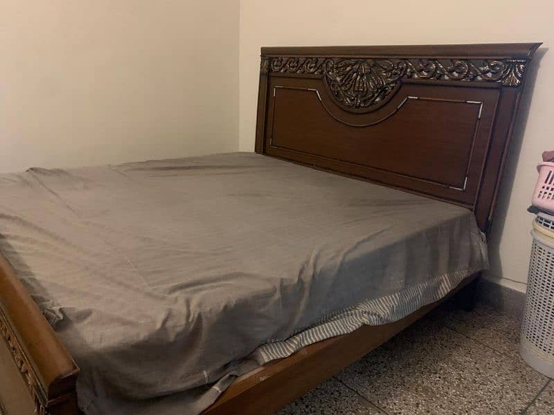 king size bed with two side tables without mattress 1