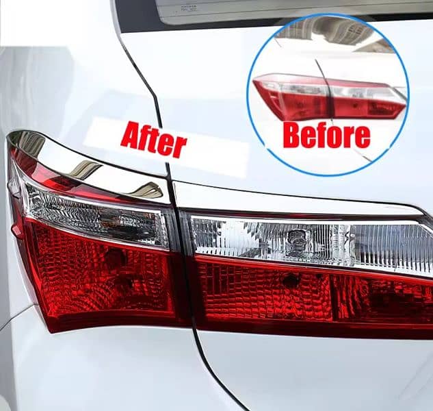 Stainless Steel Car Styling Rear light cover trim for Toyota corolla 1