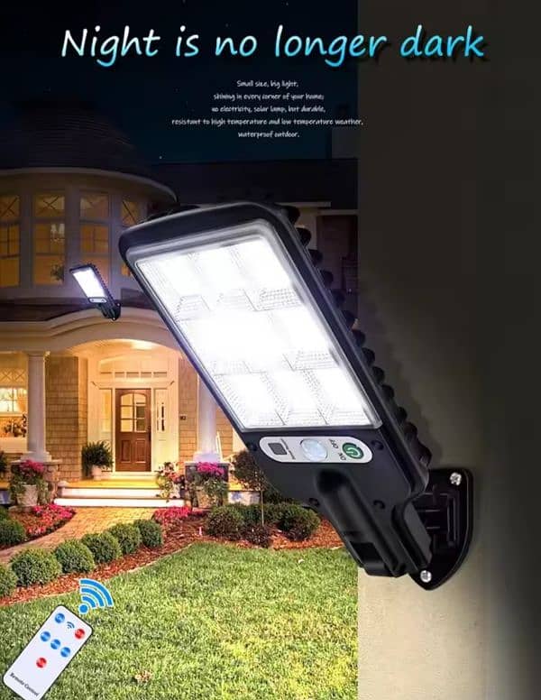 Solar Light With Motion Sensor 3 Mode Street Lamp Outdoor Waterproof 2