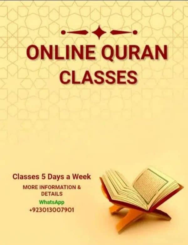 online and home tution Quran teacher available 1