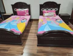 Bed with matress and side table