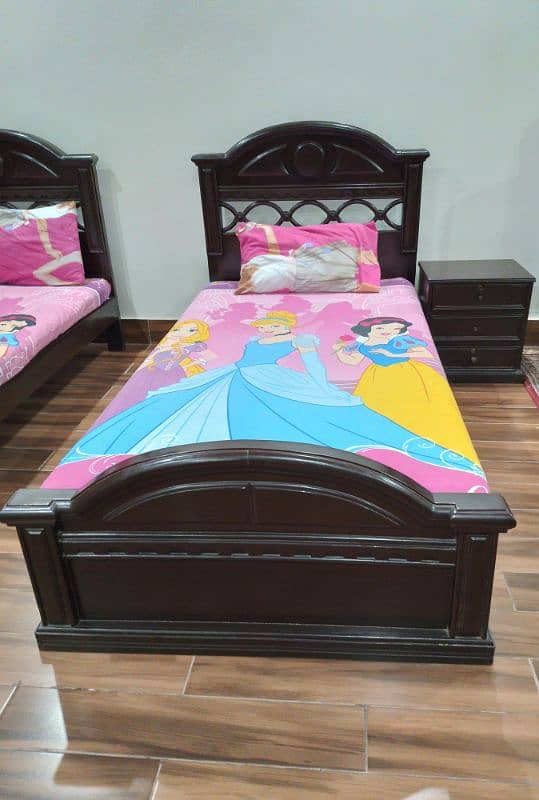 Bed with matress and side table 1