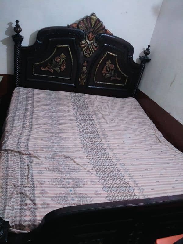 Wooden Double Bed (Without Mattress) 0