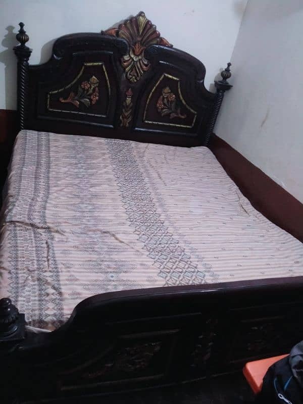 Wooden Double Bed (Without Mattress) 3