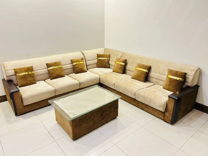 Sofa Set 7 Seater L Shape With Table 0