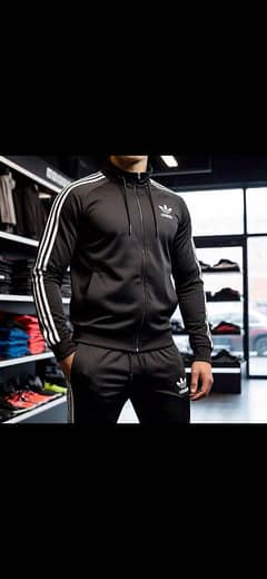Black sweat suit for men boys tracks  addidas 3 PC in 1 triple line