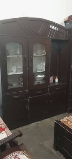 double bed safe almari and show case for sale