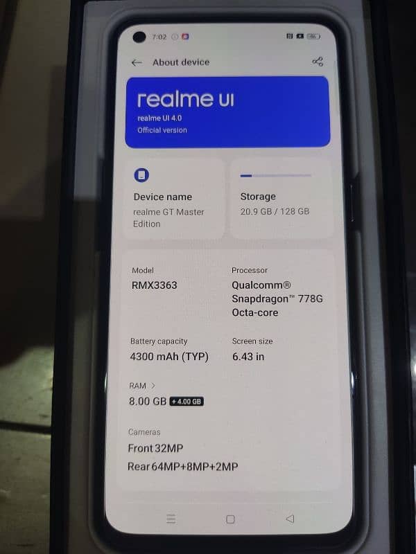 realme GT master edition 5g (8+8/256) full box 1