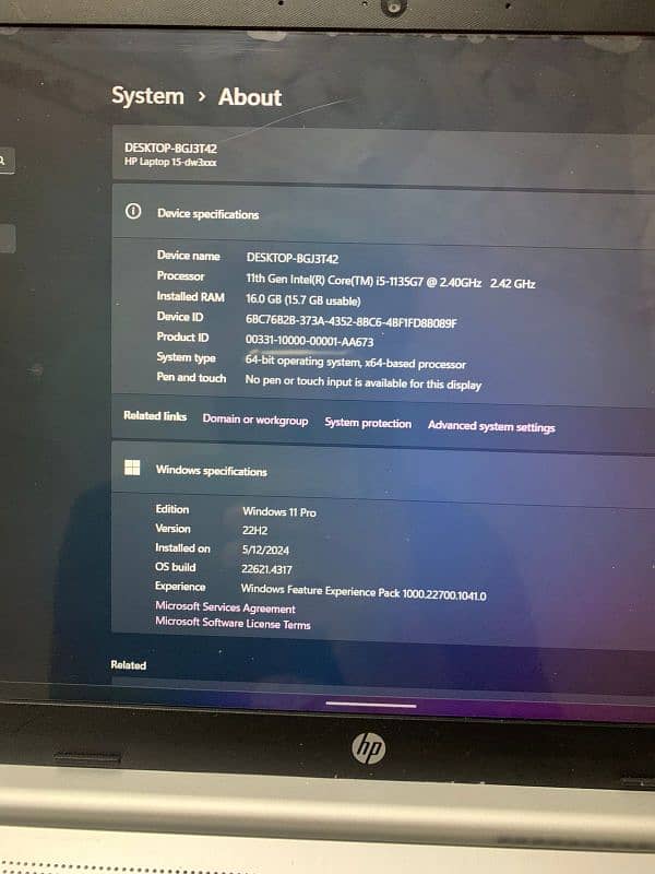 Hp Leptop Core i5 11 genretion 5