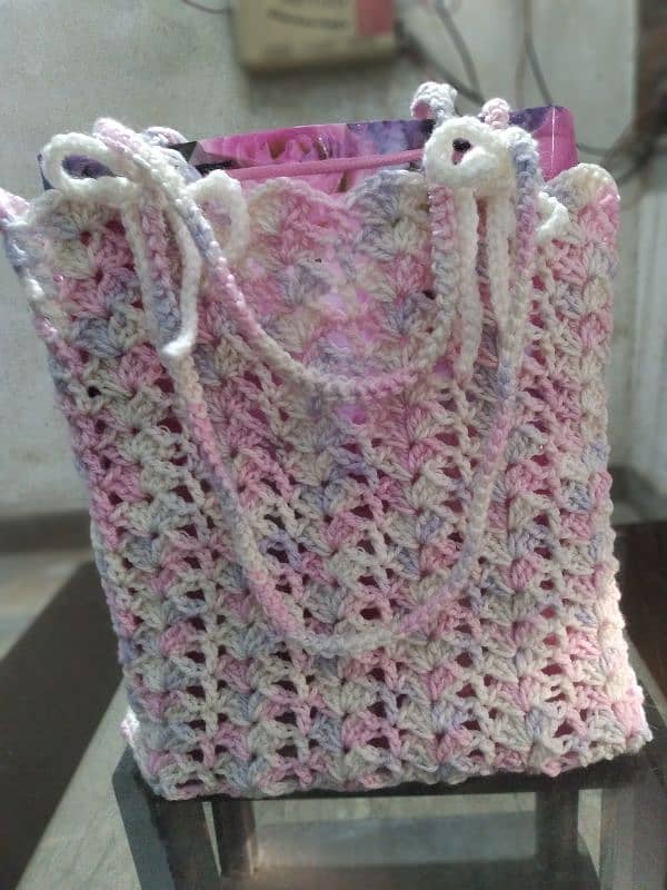 Hand Made Crochet Bag (made from 100% yarn, good quality) 1