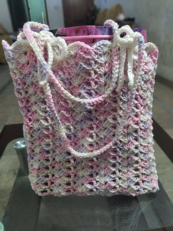 Hand Made Crochet Bag (made from 100% yarn, good quality) 2