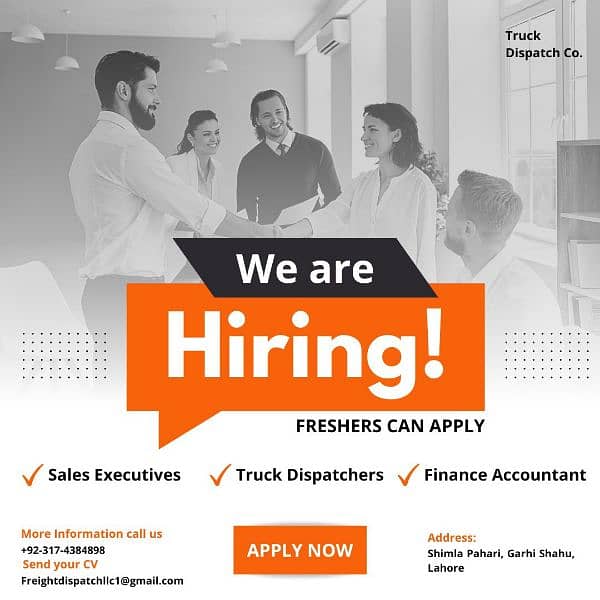 Sales Executives, Truck Dispatchers & Finance Accountant Required. 0