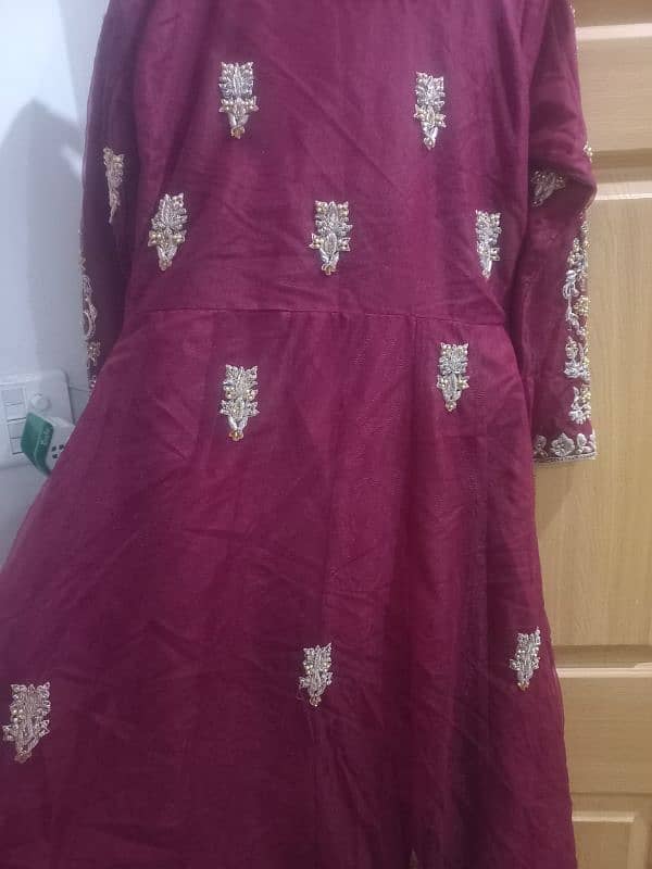 Barat red wine lehnga and frock 1