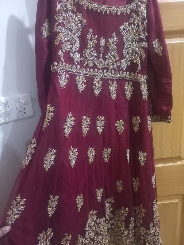 Barat red wine lehnga and frock 8