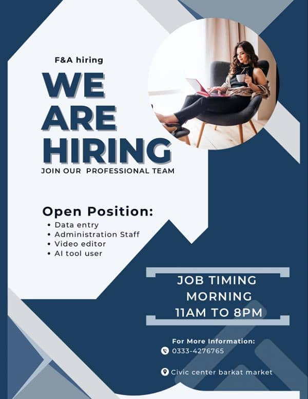 We are hiring male & Female staff  ( Data Entry ) Job timing 11Am to 8 0