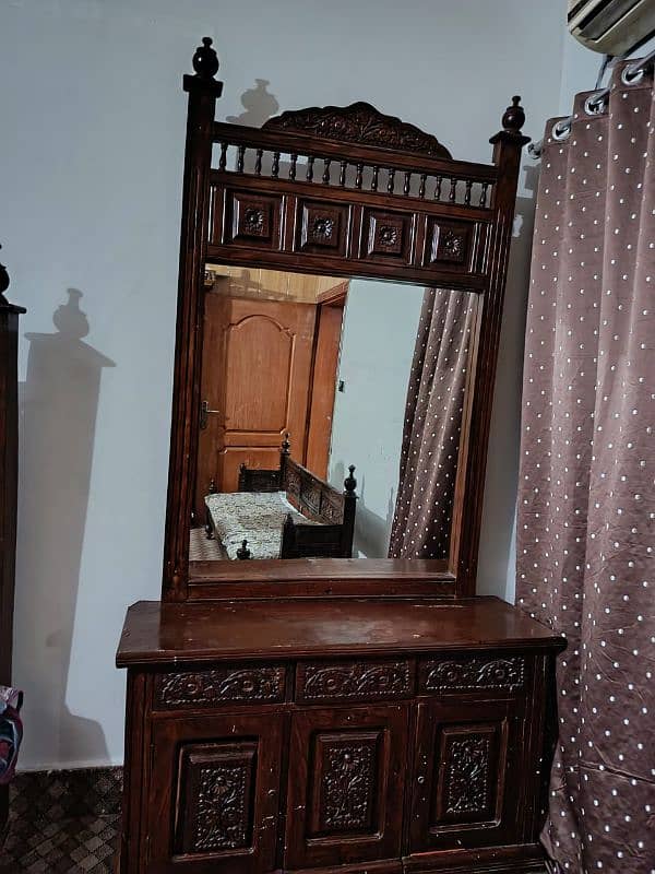 Wooden Bed and Dressing Table with Side Tables 1